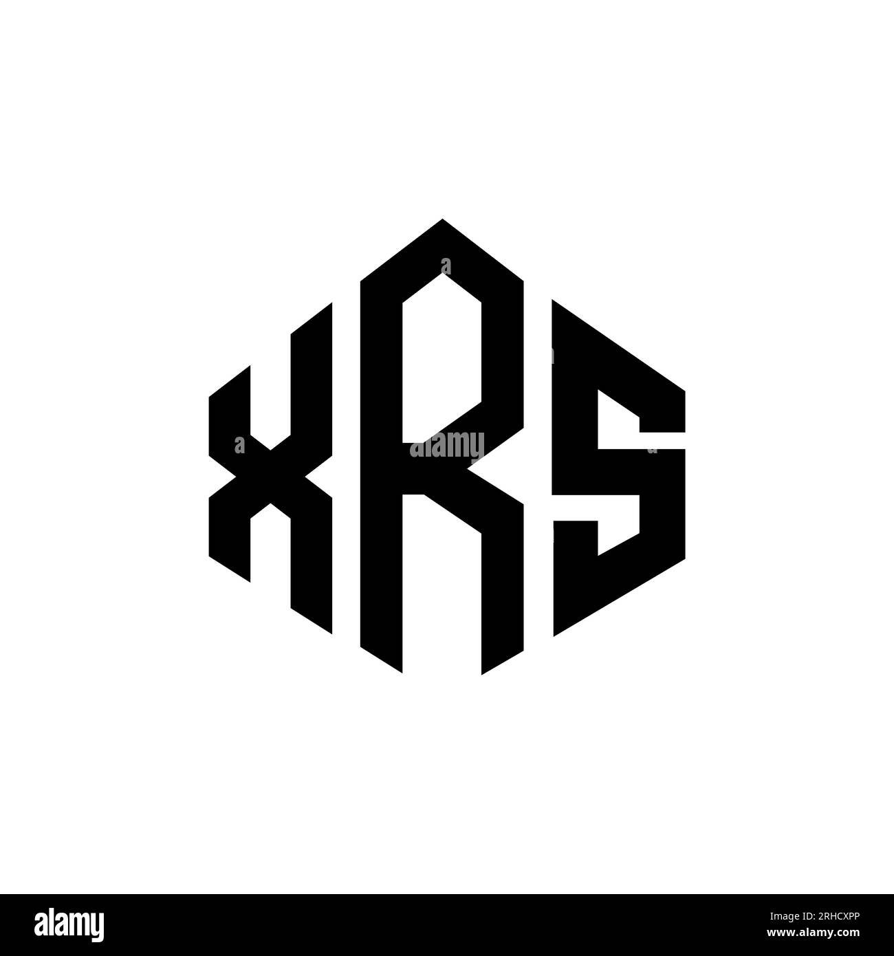 XRS letter logo design with polygon shape. XRS polygon and cube shape