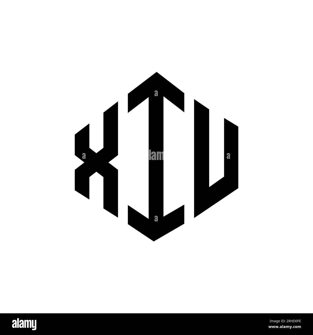 XIU letter logo design with polygon shape. XIU polygon and cube shape