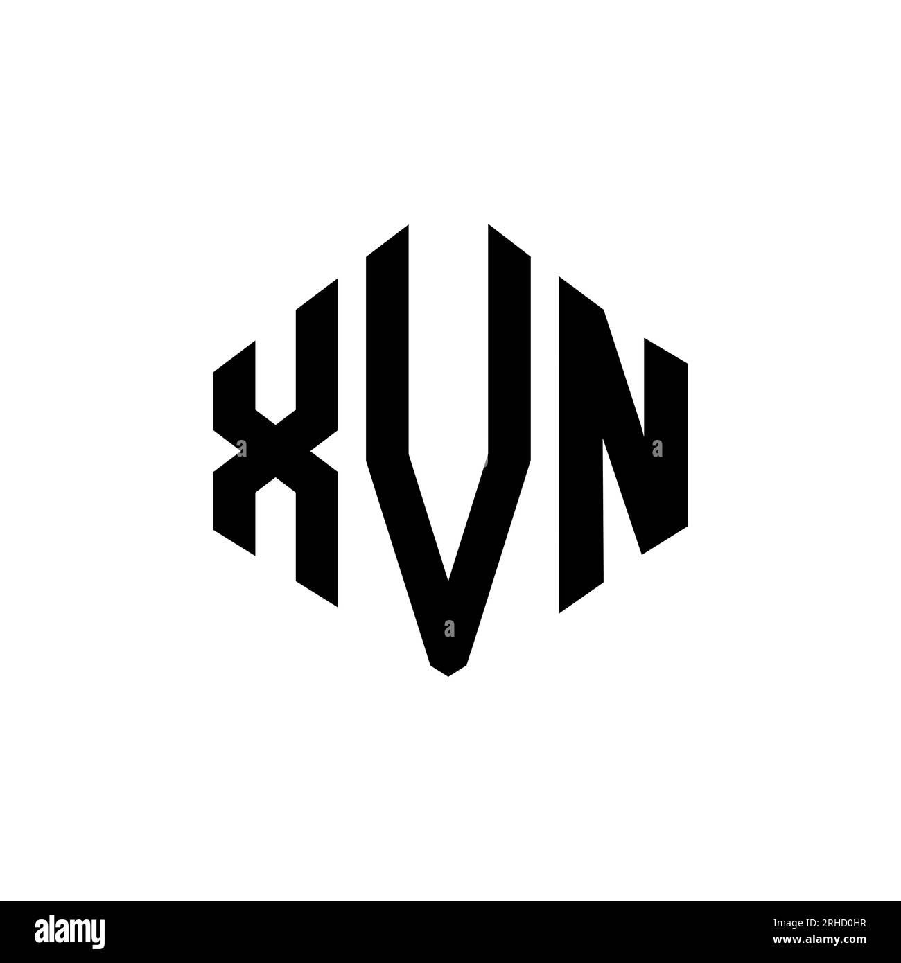 XVN letter logo design with polygon shape. XVN polygon and cube shape