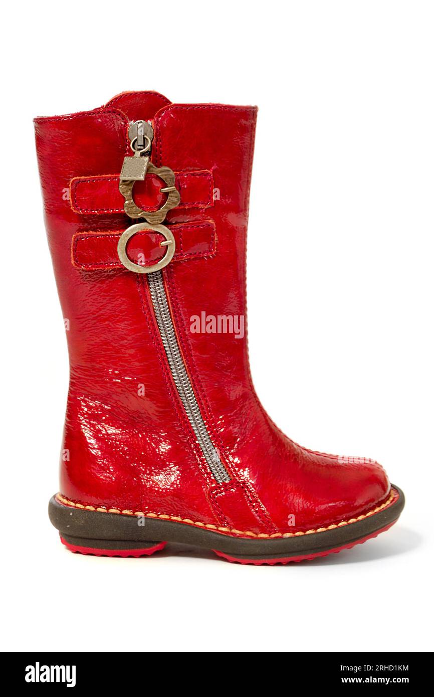 A red boot. Taken on a white background Stock Photo - Alamy