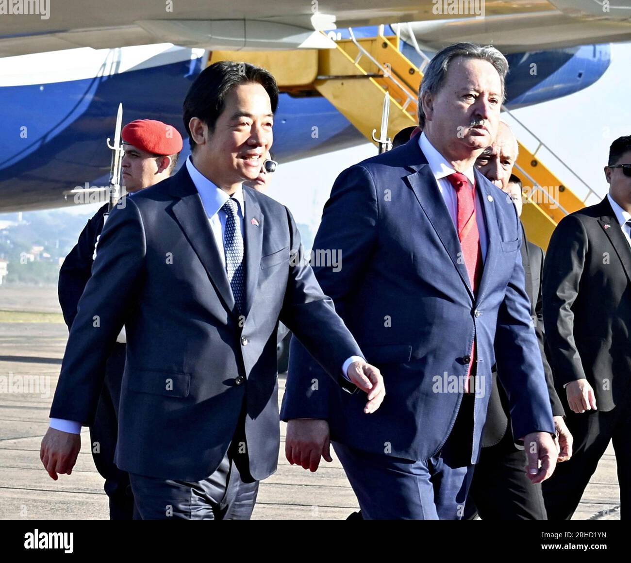 Taiwanese Vice President William Lai (L) arrives in Asunción, the ...