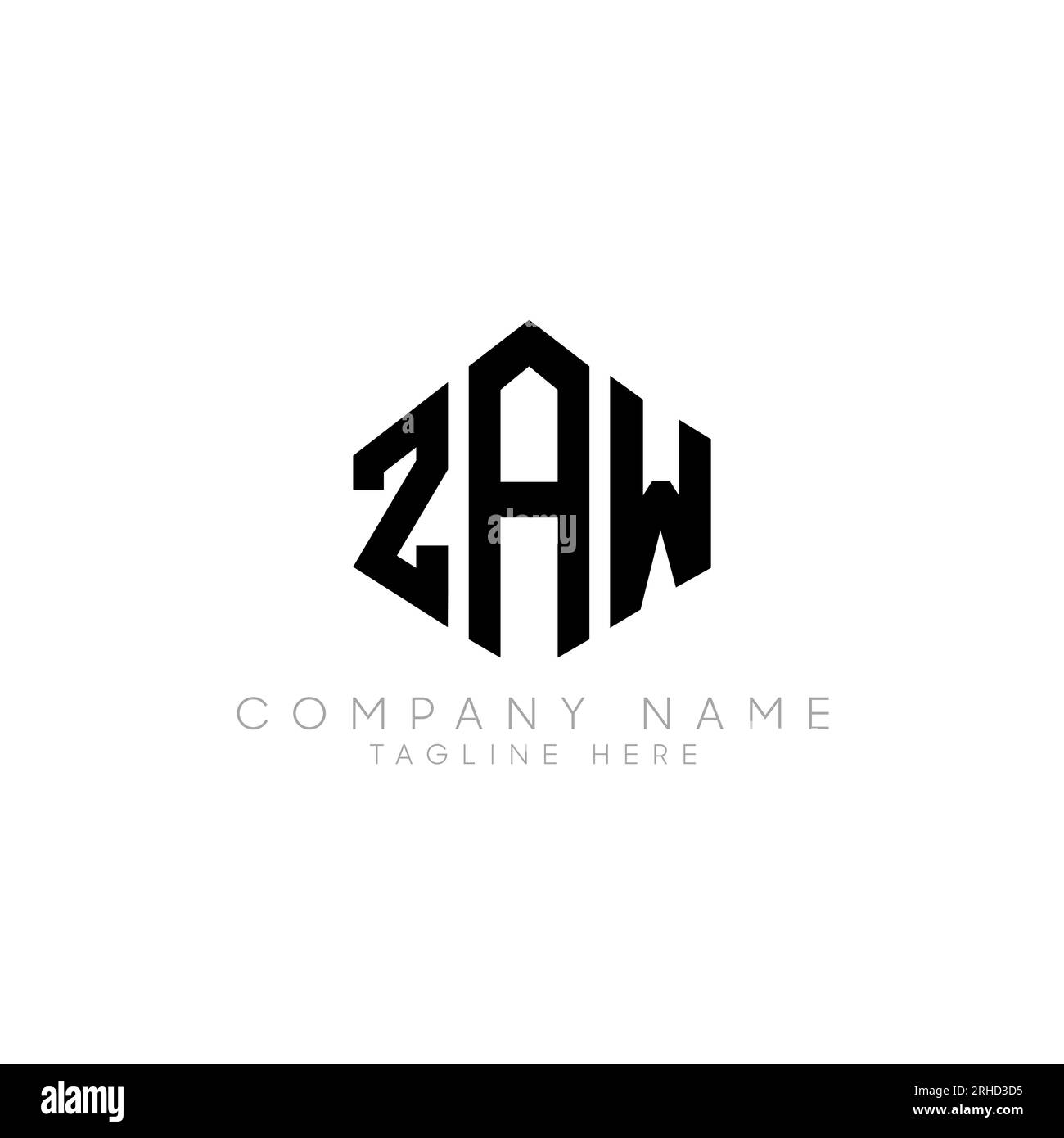 ZAW letter logo design with polygon shape. ZAW polygon logo monogram ...