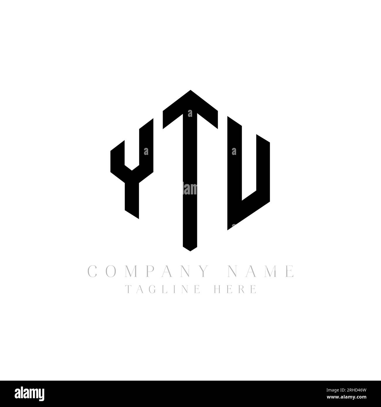 YTU letter logo design with polygon shape. YTU polygon and cube shape ...