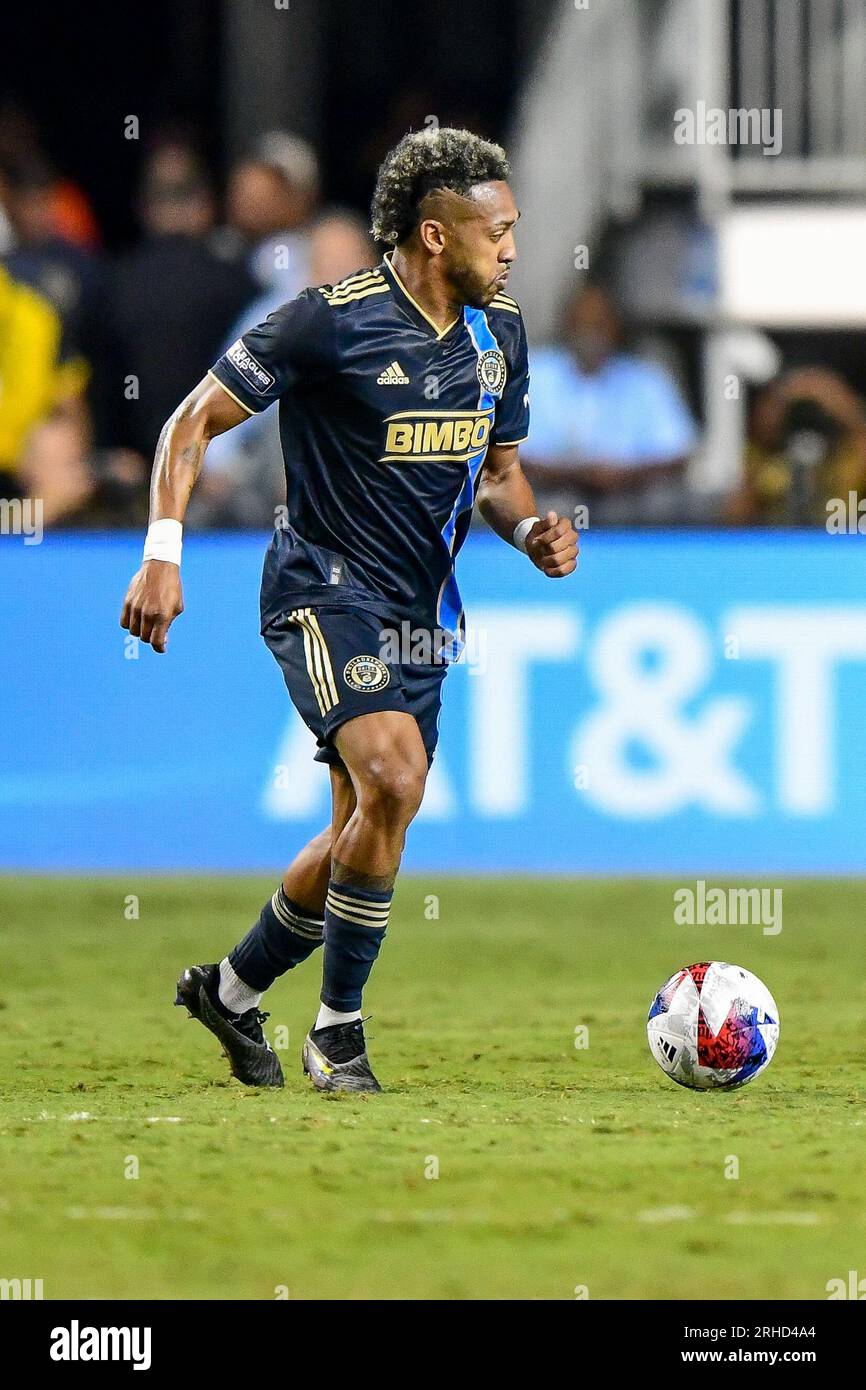 Chester, PA, USA 15th Aug, 2023 Jose Martinez - Philadlephia Union midfielder dribbling the ball (Credit Image: Don Mennig Alamy News - Editorial Use Only - No Commercial Use) Stock Photo