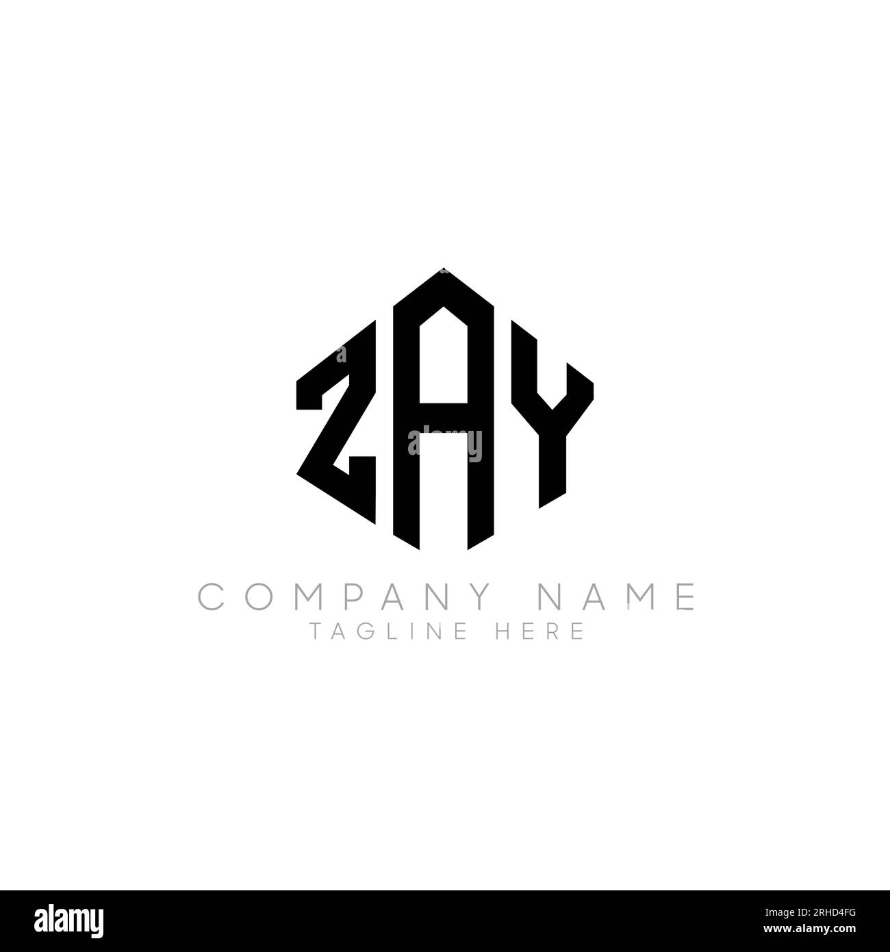 ZAY letter logo design with polygon shape. ZAY polygon logo monogram