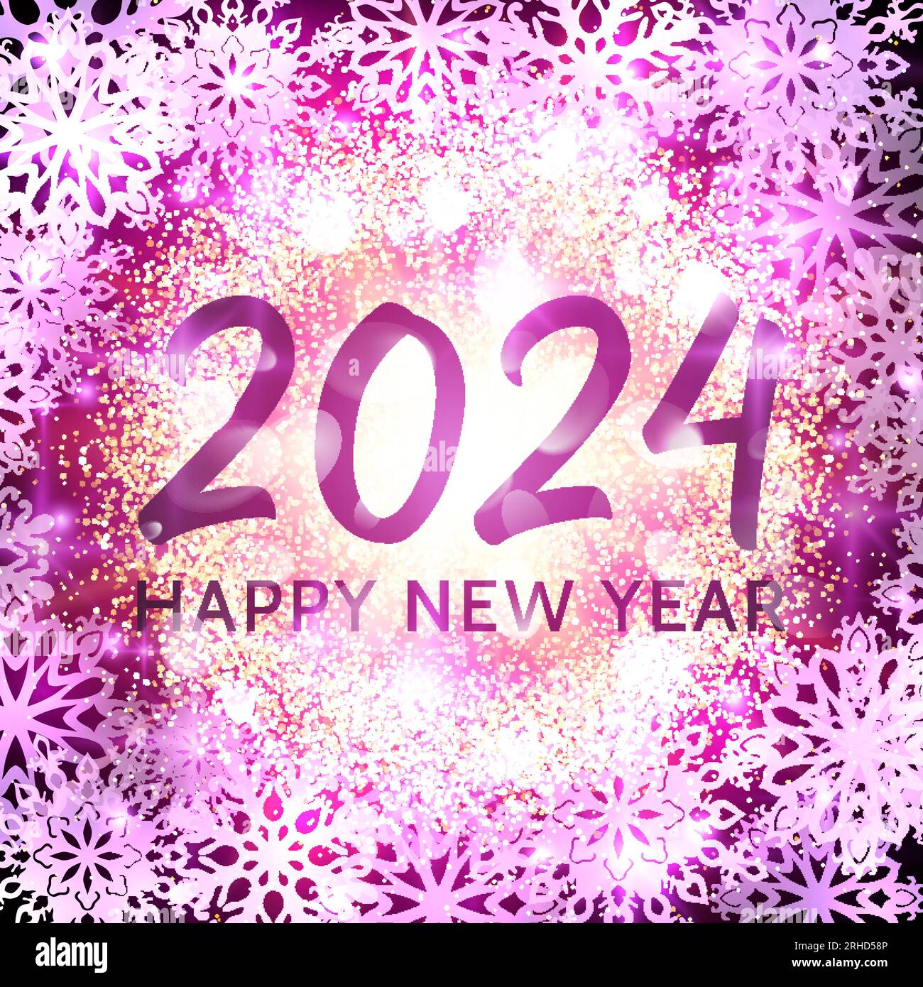Happy New Year 2024. Seasons greetings card Stock Vector Image & Art Alamy