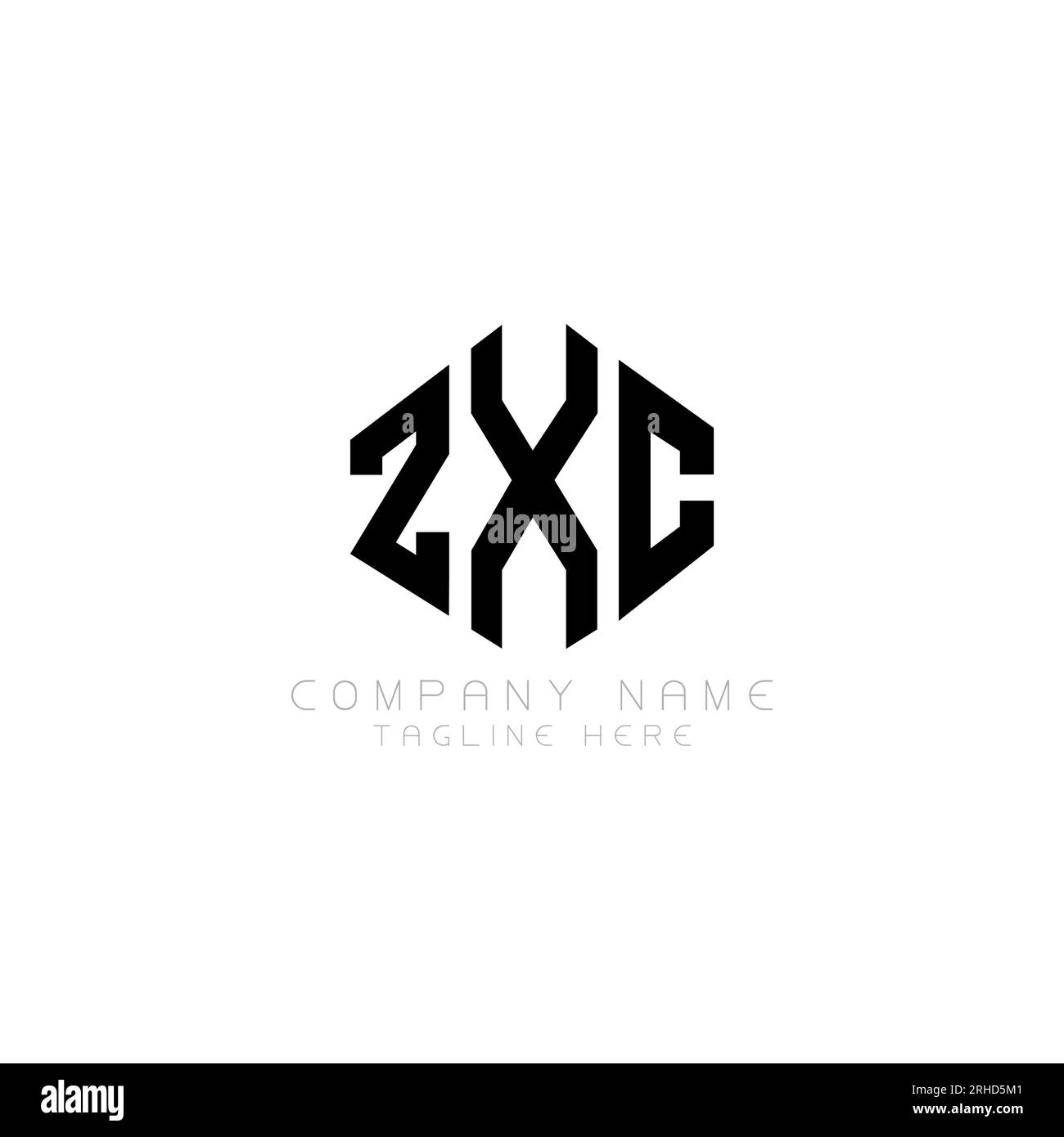 ZXC letter logo design with polygon shape. ZXC polygon and cube shape ...