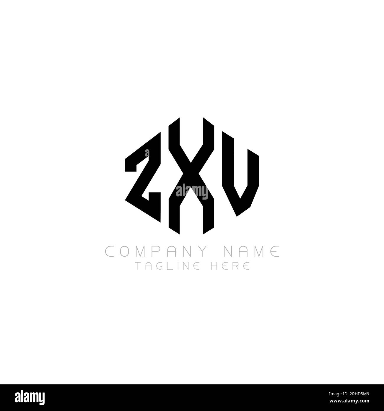 ZXV letter logo design with polygon shape. ZXV polygon and cube shape ...