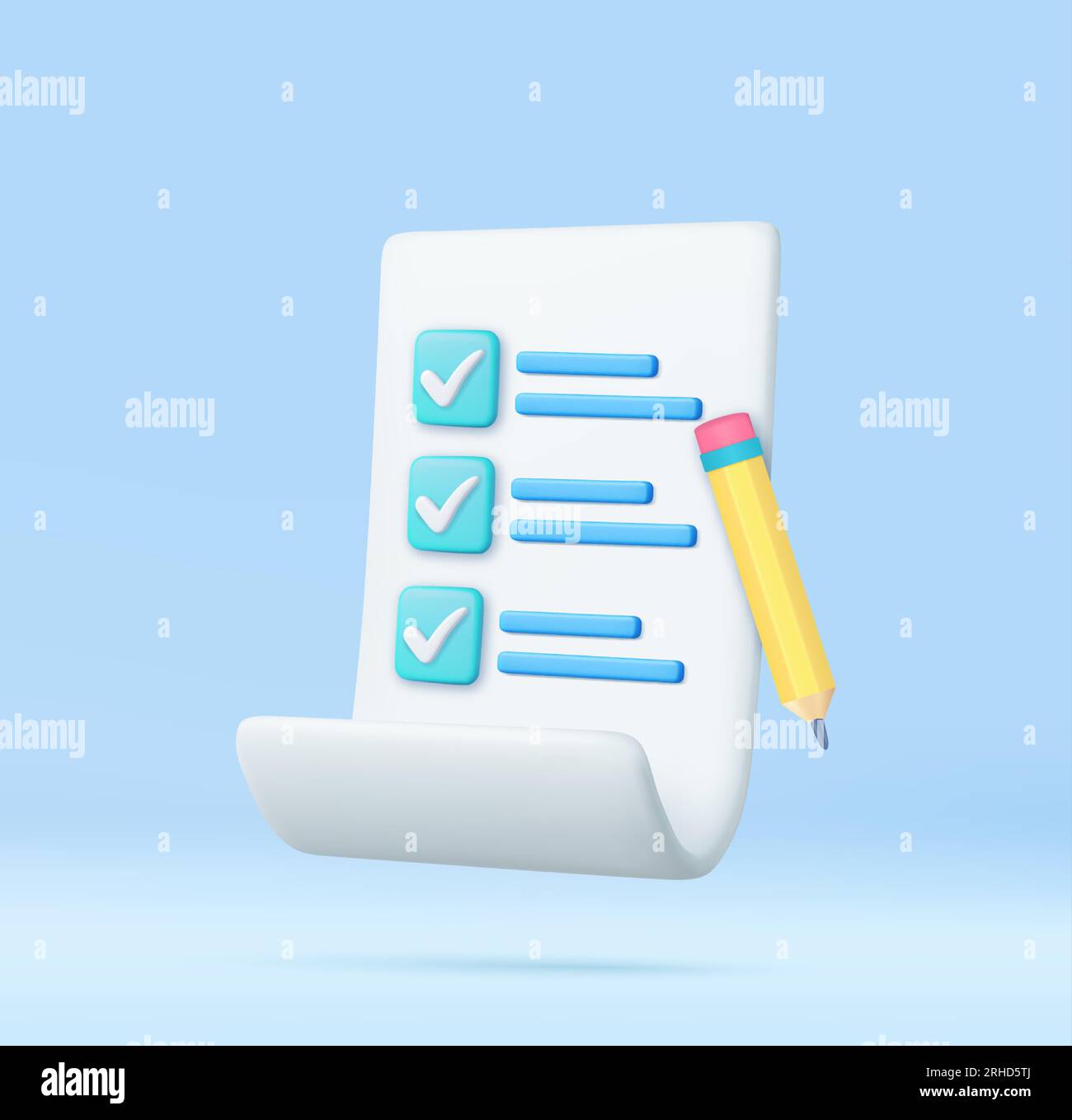 3d paper task management todo check list Stock Vector Image & Art - Alamy
