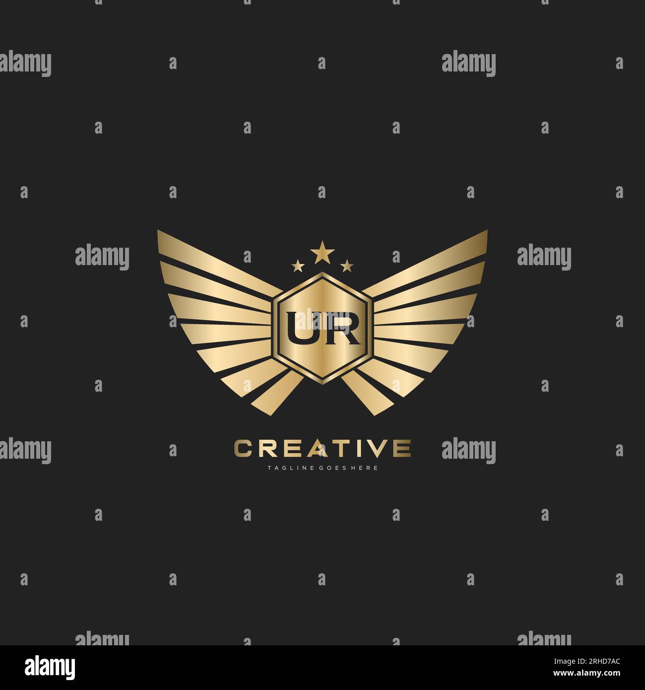 Letter Initial with Royal Luxury Logo Template Stock Vector