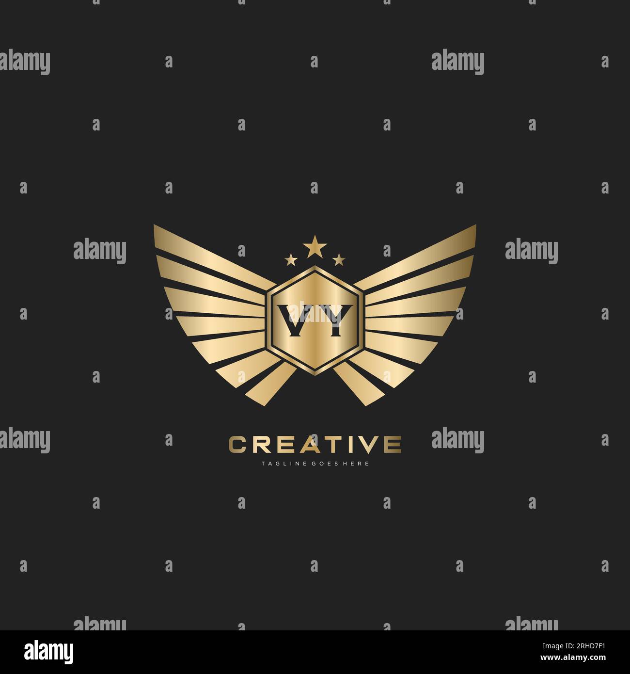 Letter Initial with Royal Luxury Logo Template Stock Vector