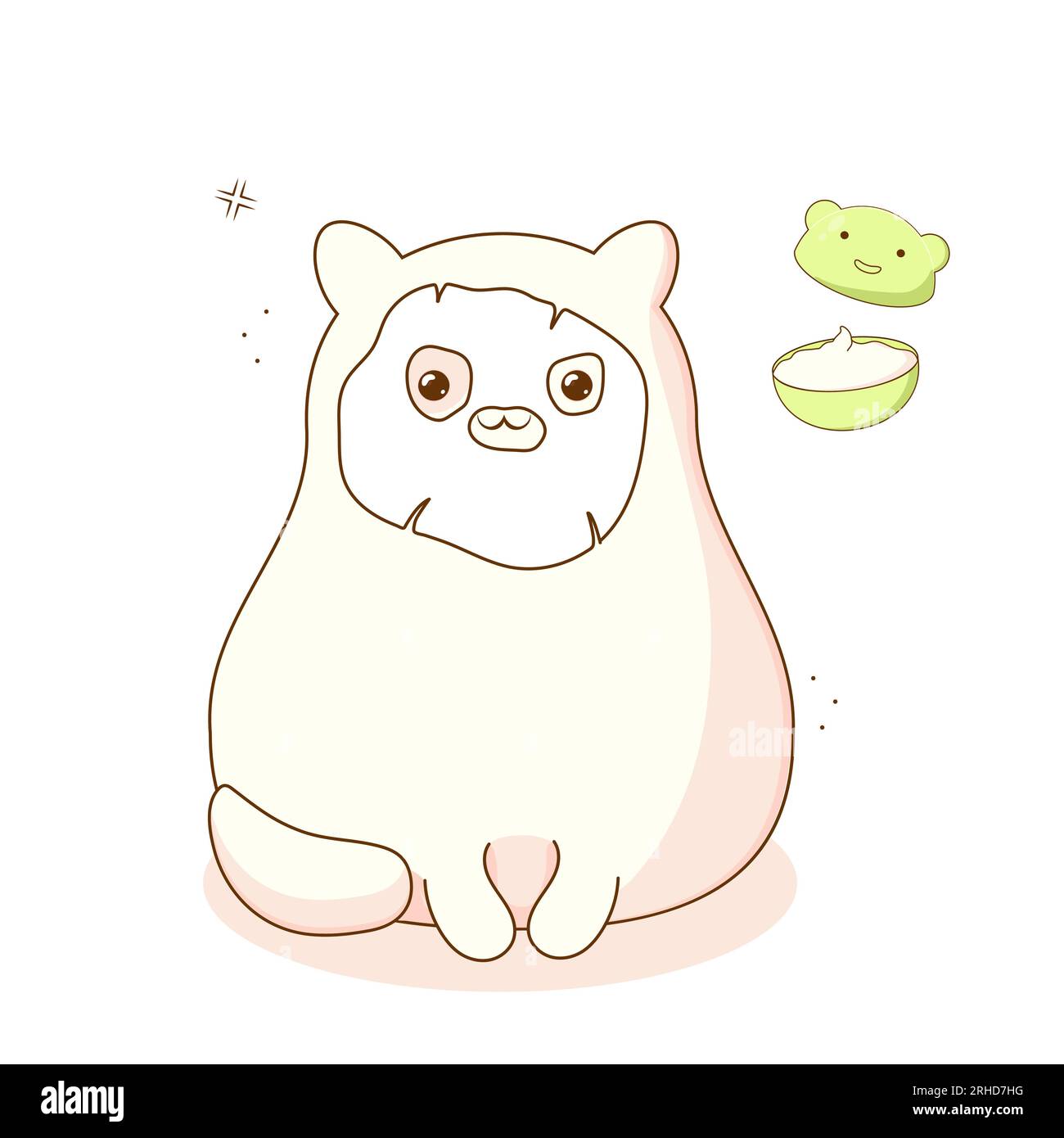 korean cosmetics cute cat face mask. Vector illustration isolated on white background Stock