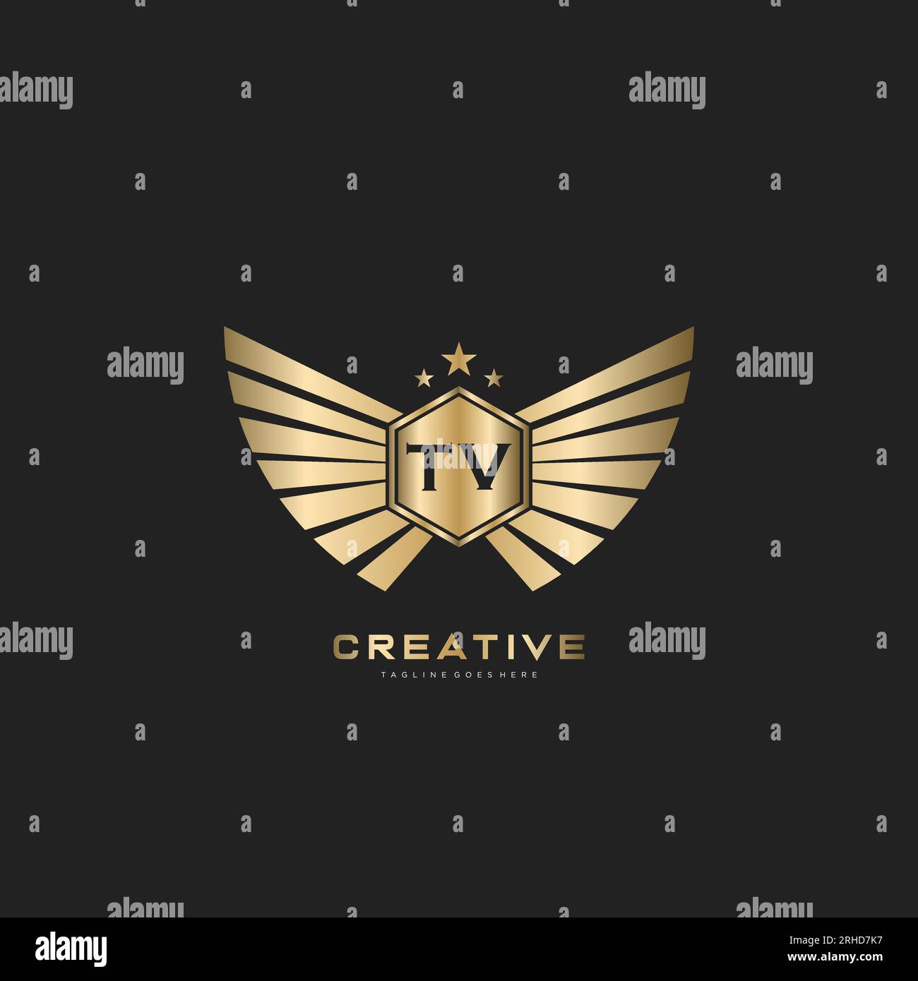 Letter Initial with Royal Luxury Logo Template Stock Vector