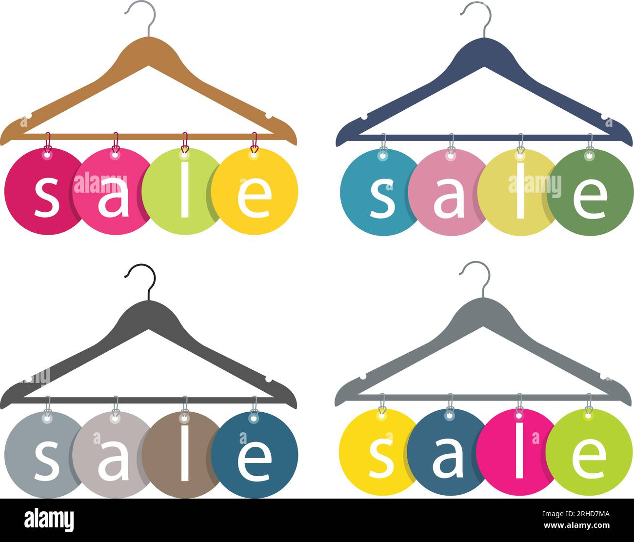 Cloth hanger with sale tags label stock illustration Stock Vector