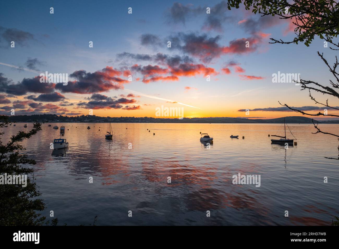 Padstow, Cornwall, UK. 16th August 2023. UK Weather. Sunrise over the