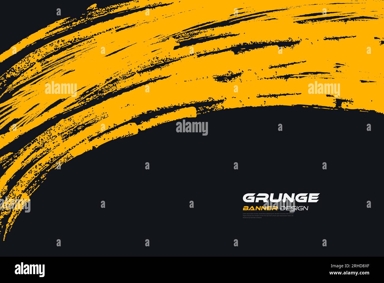 Abstract Black and Yellow Grunge Background. Brush Stroke Illustration ...