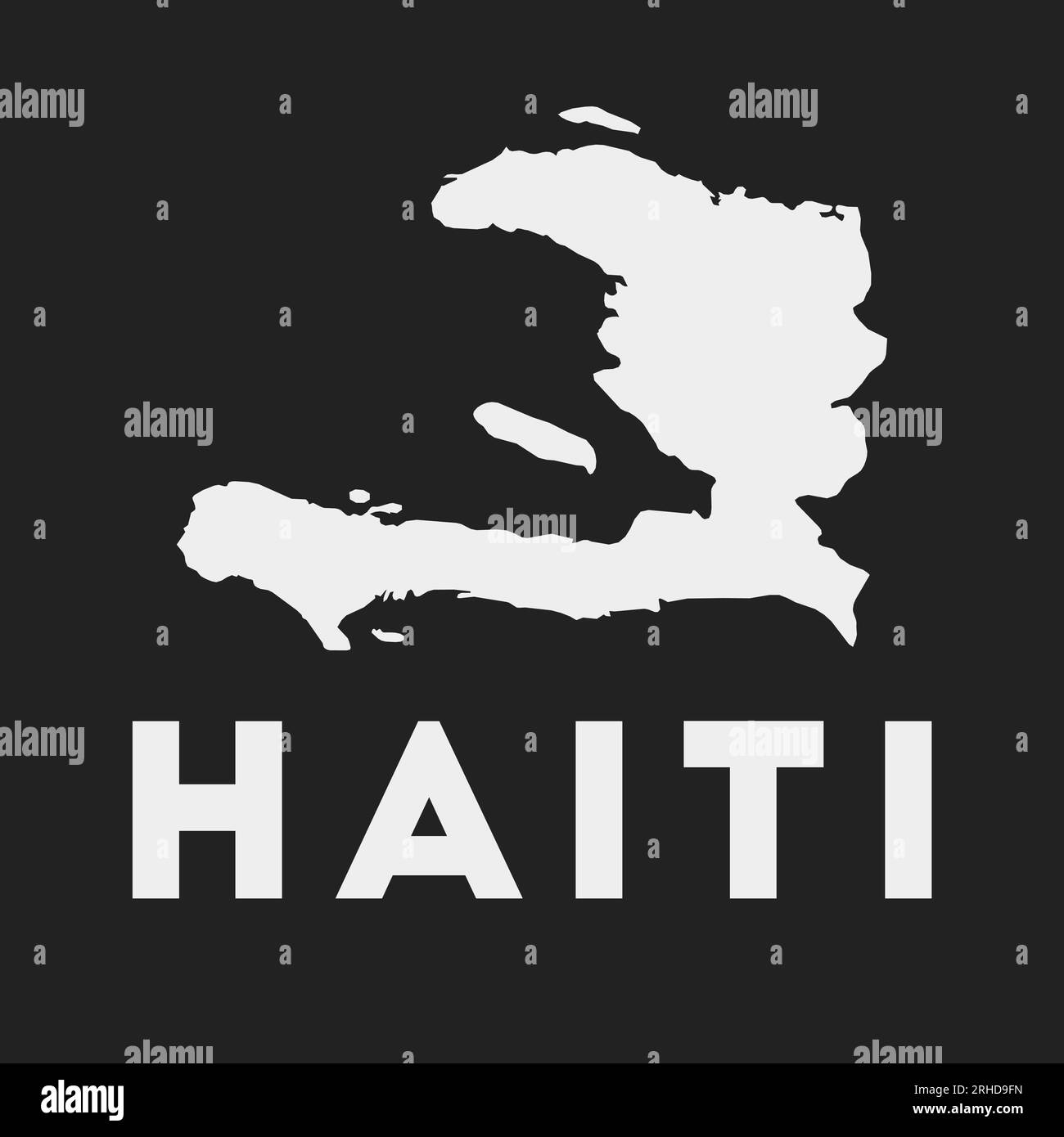Haiti icon. Country map on dark background. Stylish Haiti map with country name. Vector