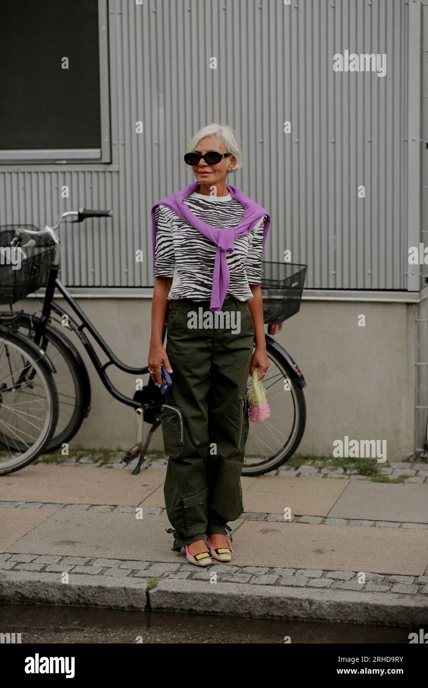 Street style, Bathsheba arriving at Ganni Spring-Summer 2024 show, during  Copenhagen Fashion Week, Denmark, on August 10th, 2023. Photo by  Marie-Paola Bertrand-Hillion/ABACAPRESS.COM Credit: Abaca Press/Alamy Live  News Stock Photo - Alamy