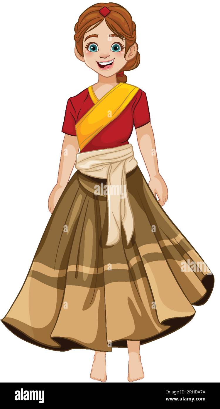 A joyful and stunning woman wearing traditional Indian attire Stock ...