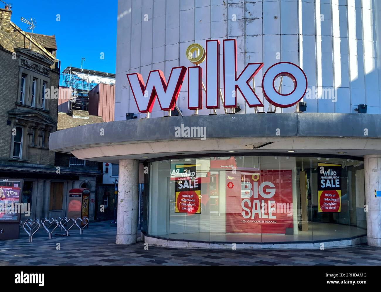 General view of a Wilko store in Ilford, London as the chain launches an administration sale with prices slashed on thousands of products. Stock Photo