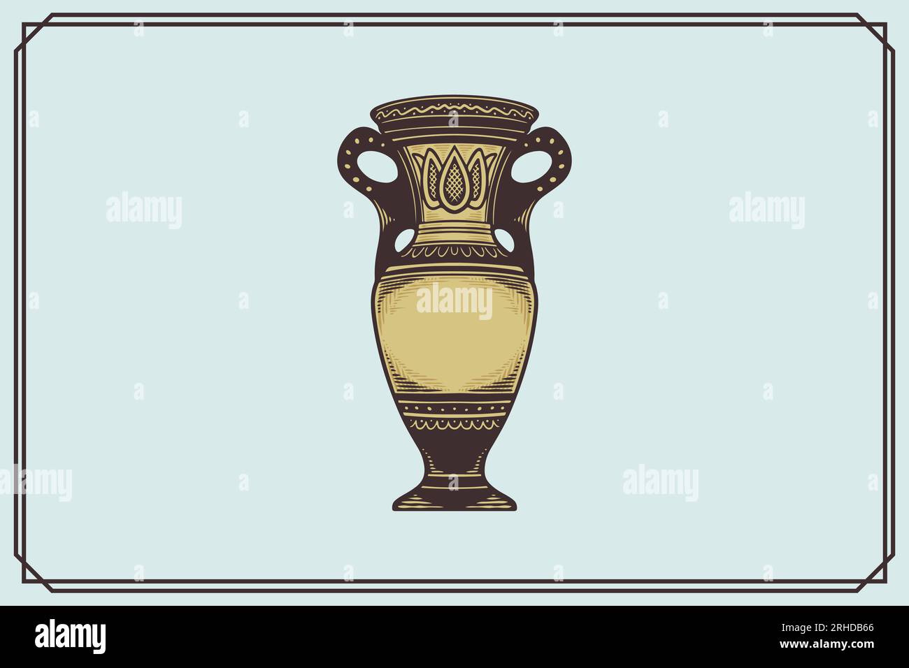 hand drawn ancient greek pottery amphora in vintage style Stock Vector ...