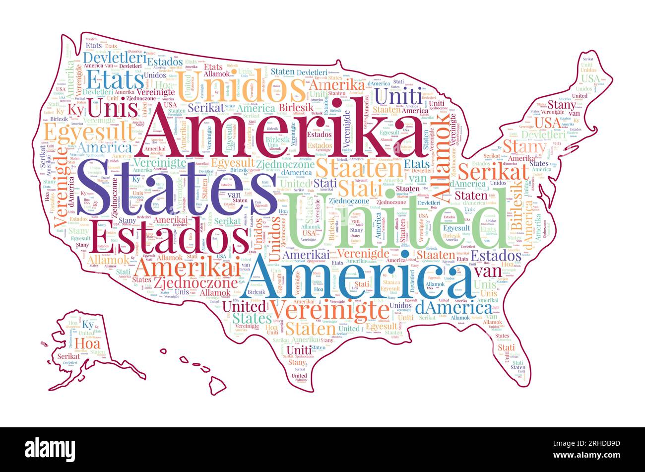 USA Shape Filled With Country Name In Many Languages USA Map In Word Usa Shape Filled With Country Name In Many Languages Usa Map In Word Cloud Style Captivating Vector Illustration 2RHDB9D 