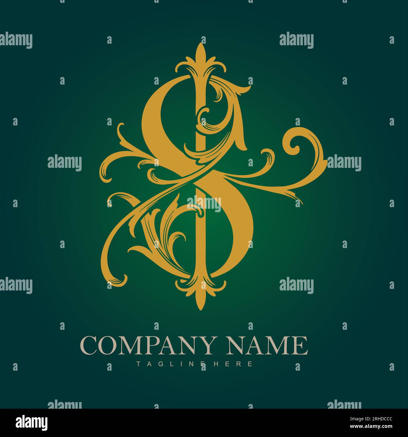 Exquisite elegance luxury classic gold S monogram letter logo vector ...