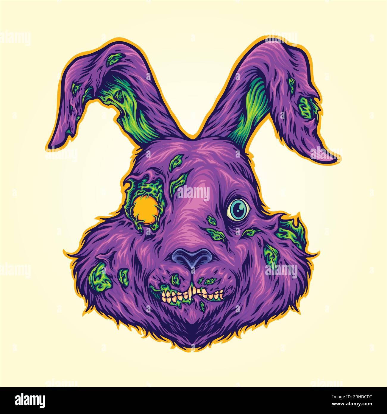 Nightmare scary bunny zombie monster vector illustrations for your work  logo, merchandise t-shirt, stickers and label designs, poster, greeting  cards Stock Vector Image & Art - Alamy