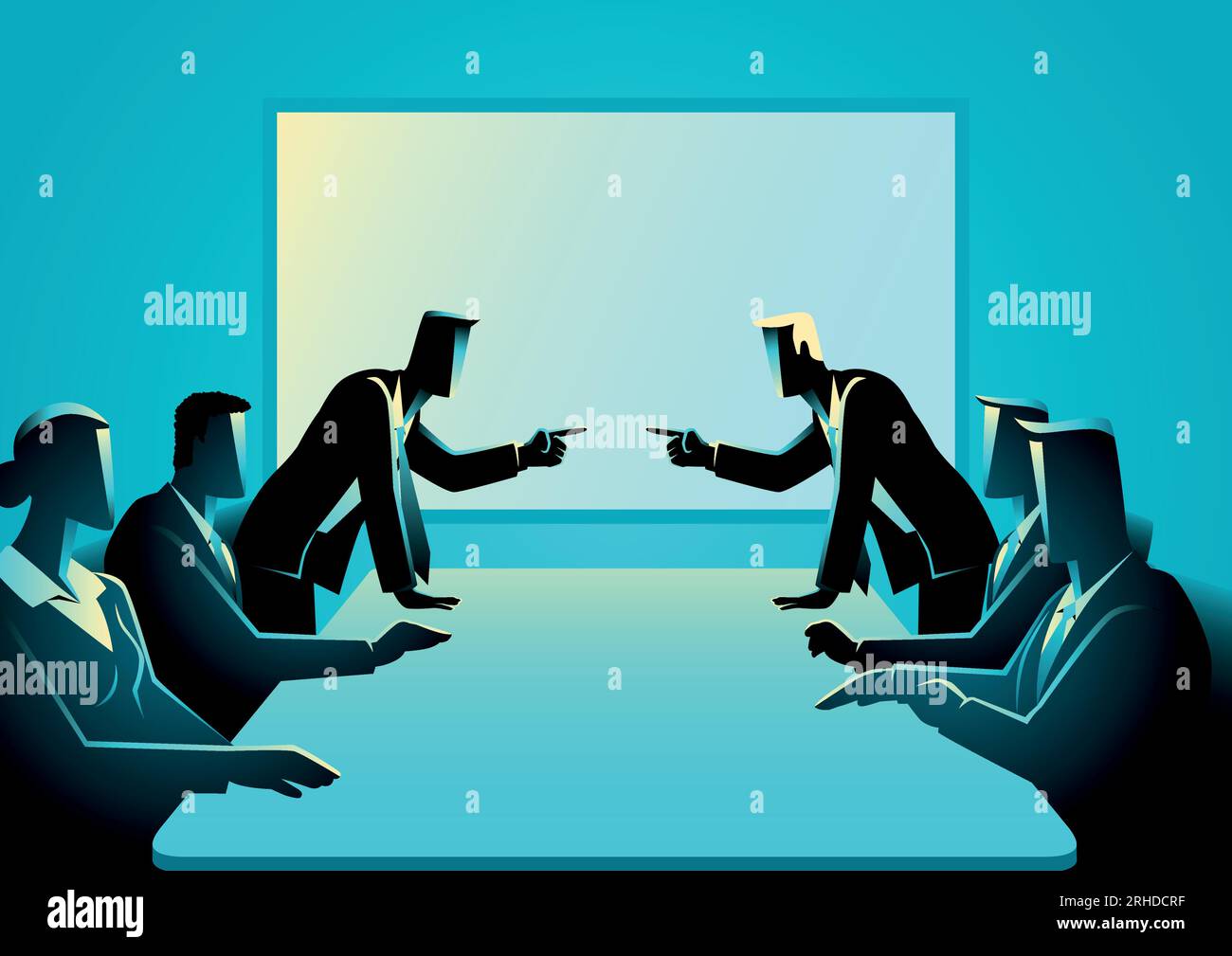 Vector illustration of business people arguing at meeting room Stock Vector