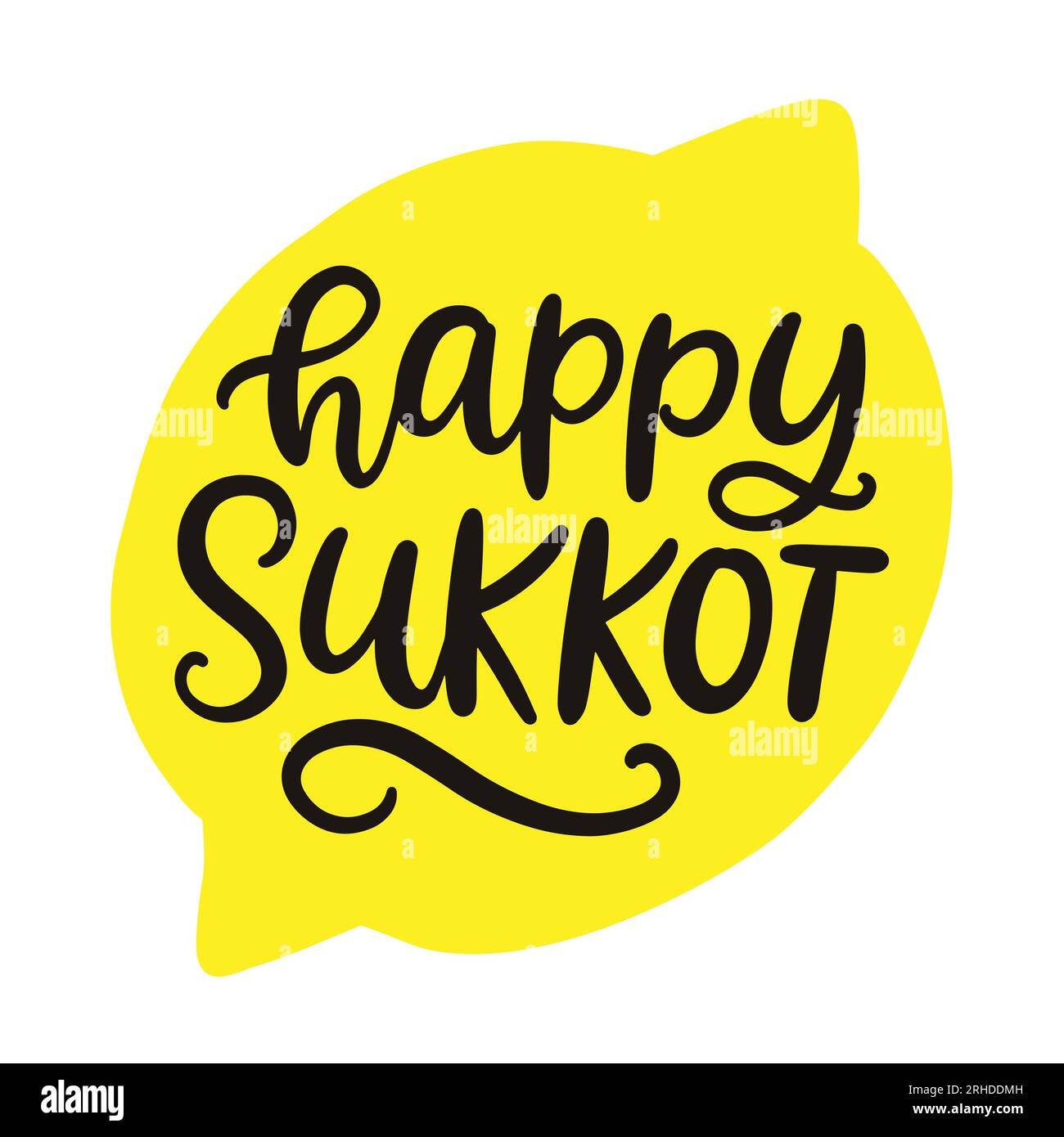 Happy Sukkot Hand Written Lettering Inscription Stock Vector Image