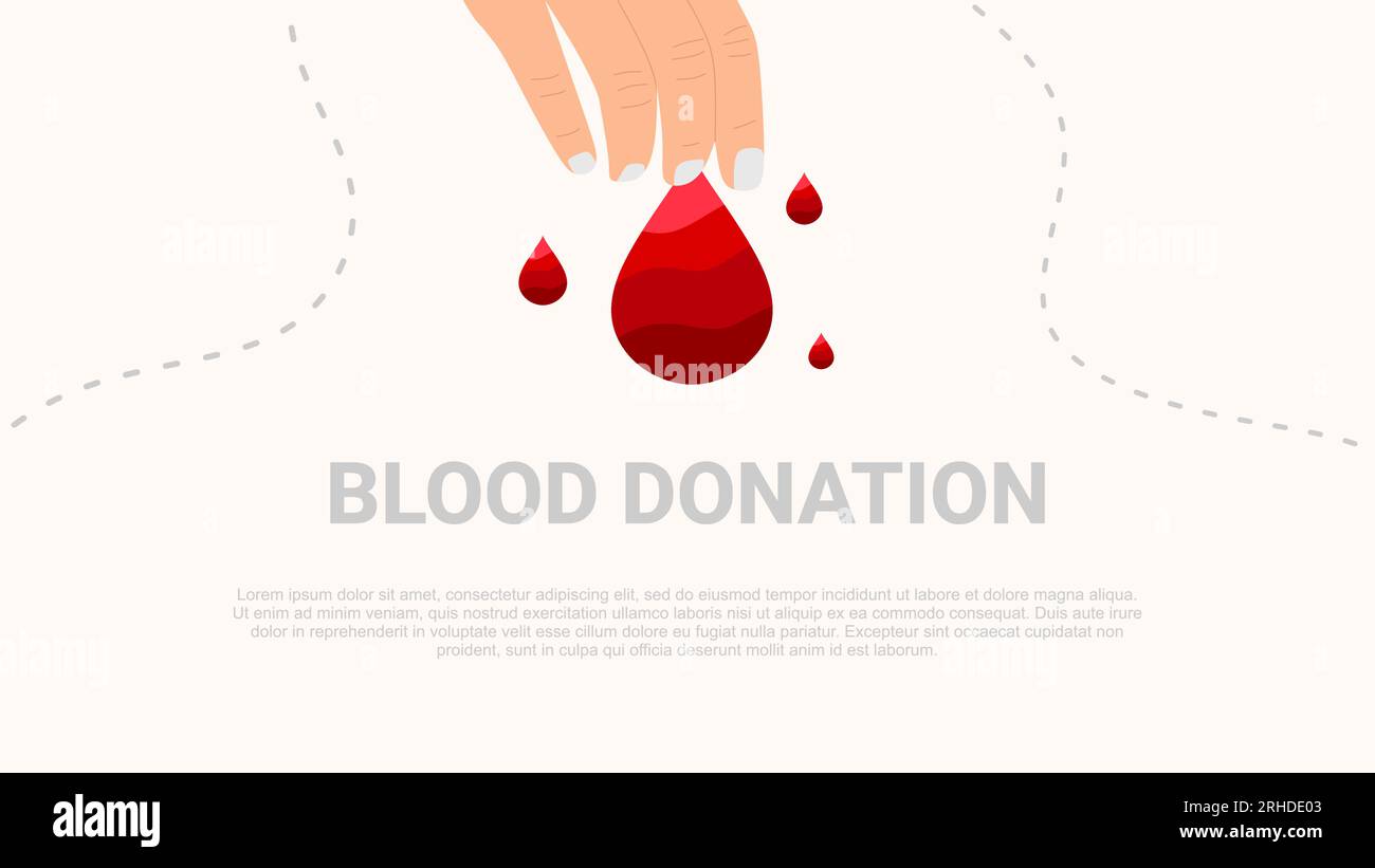 Blood donation background. Hand hold tear of blood Stock Vector Image ...