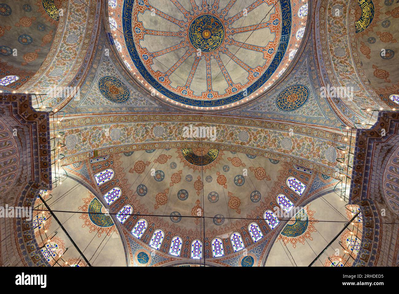 Interior view of Sultan Ahmed Mosque aka Blue Mosque. Istanbul Turkiye ...