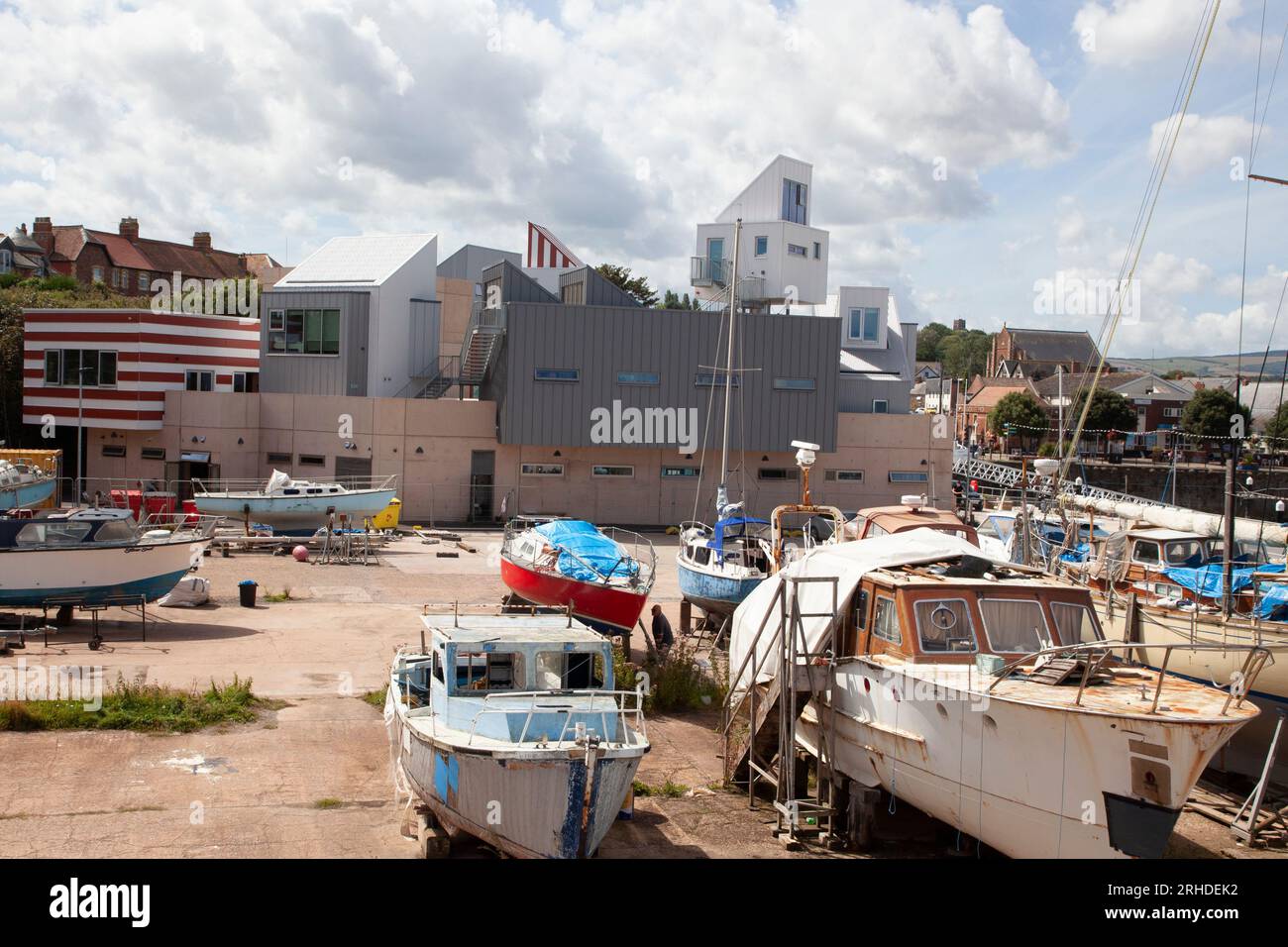 East Quay, Watchet conceptualised by Invisible Studio and brought to life by Ellis Williams Architects. Driving force behind East Quay was Onion Coll Stock Photo