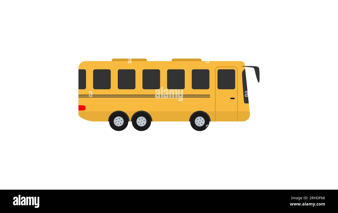Yellow school bus isolated on white background. Stock Vector