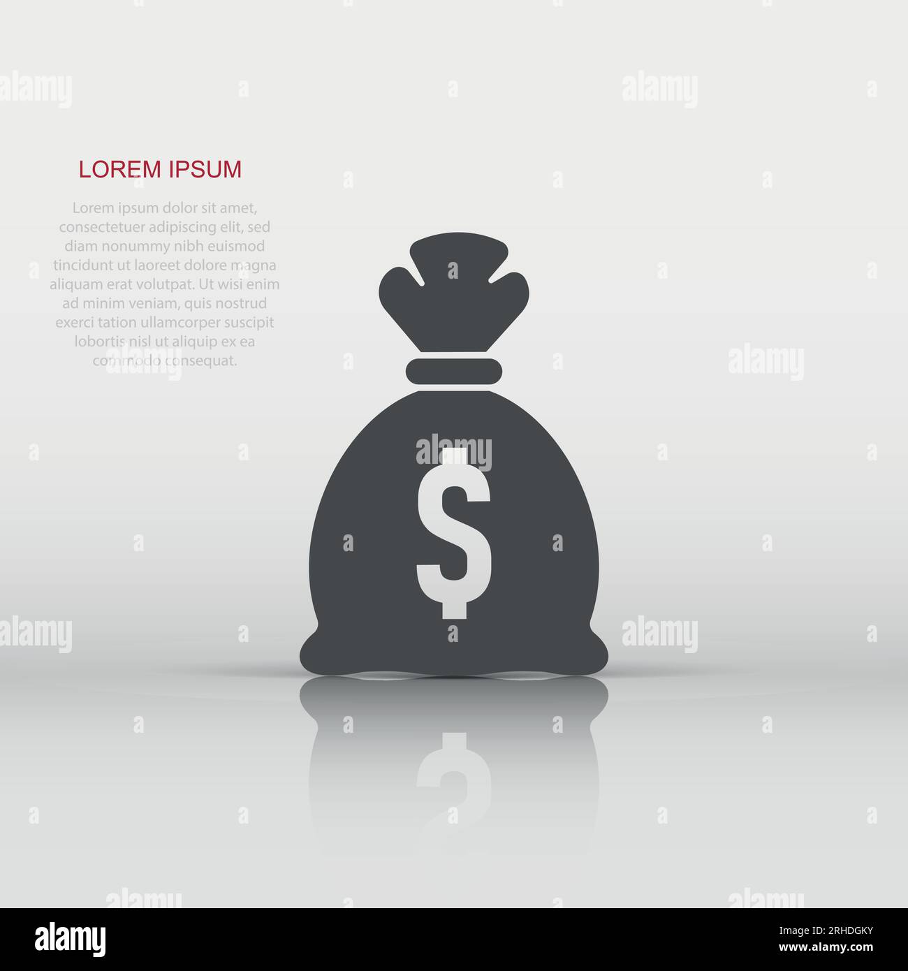 Money bag icon in flat style. Moneybag vector illustration on isolated ...