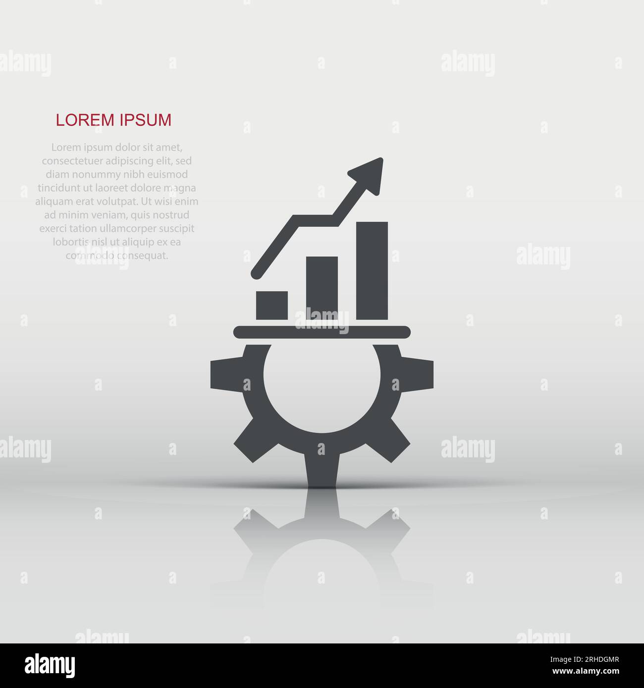 Productivity icon in flat style. Process strategy vector illustration ...