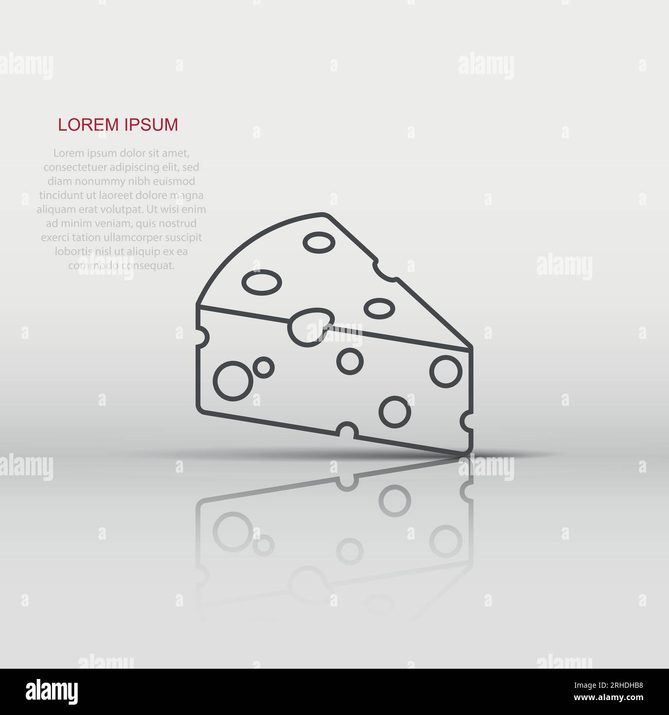 Cheese slice icon in flat style. Milk food vector illustration on ...