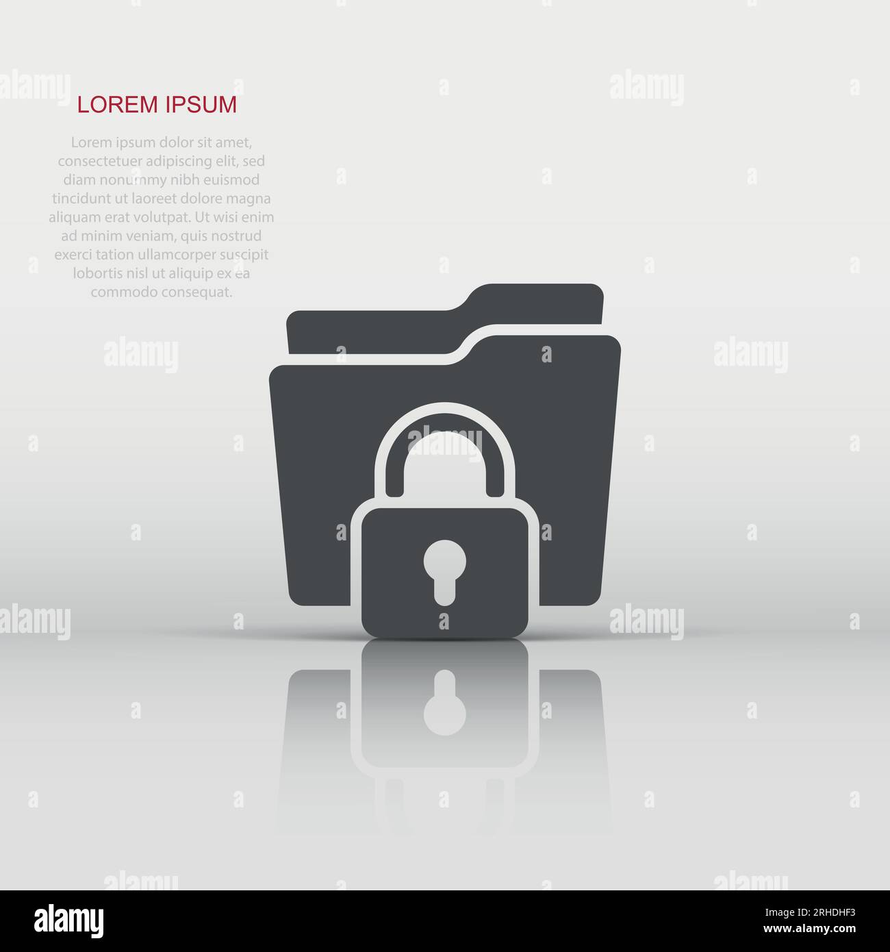 Files folder permission icon in flat style. Document access vector