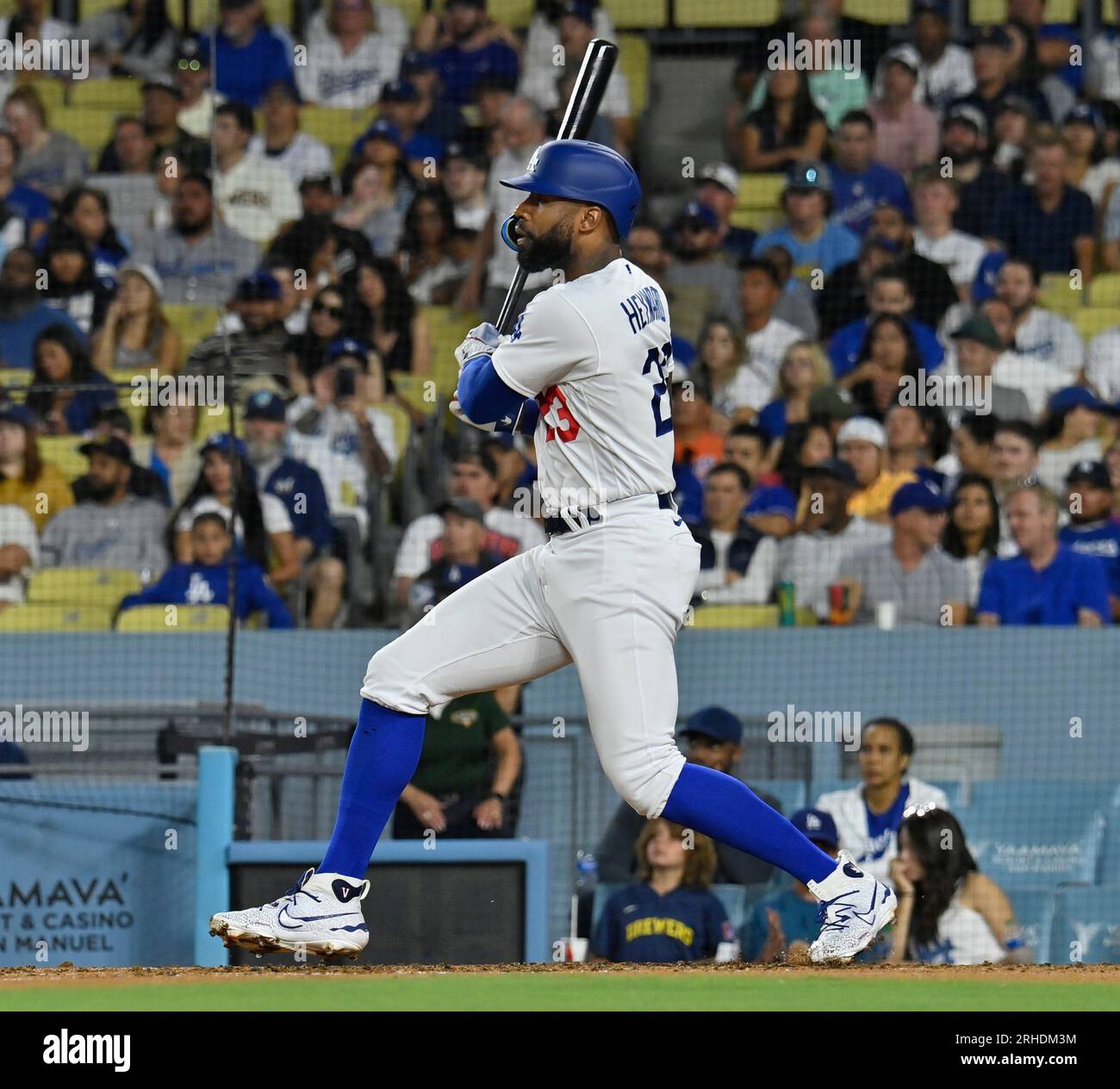 Jason Heyward and Vedrana Heyward attend the Los Angeles Dodgers in 2023