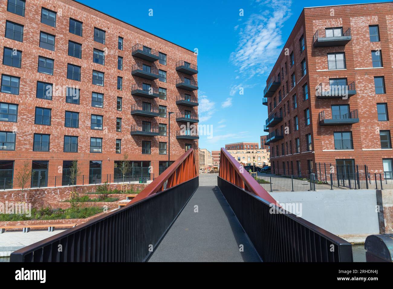 The new housing development by Galliard Apsley at Soho Loop on the Birmingham Canal Old Line will create 750 new homes in Ladywood, Birmingham Stock Photo
