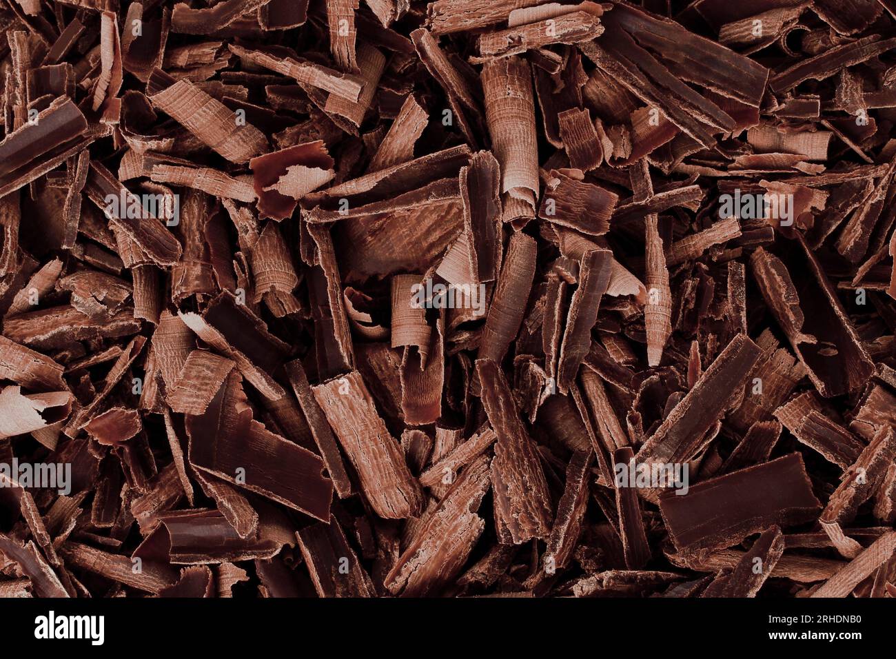 Background of Chocolate Curls close-up with texture Stock Photo