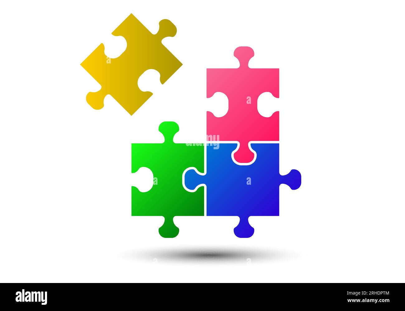 Puzzle pieces vector illustration isolated on white background. Puzzle pieces vector set. Separate puzzle pieces. Stock Vector