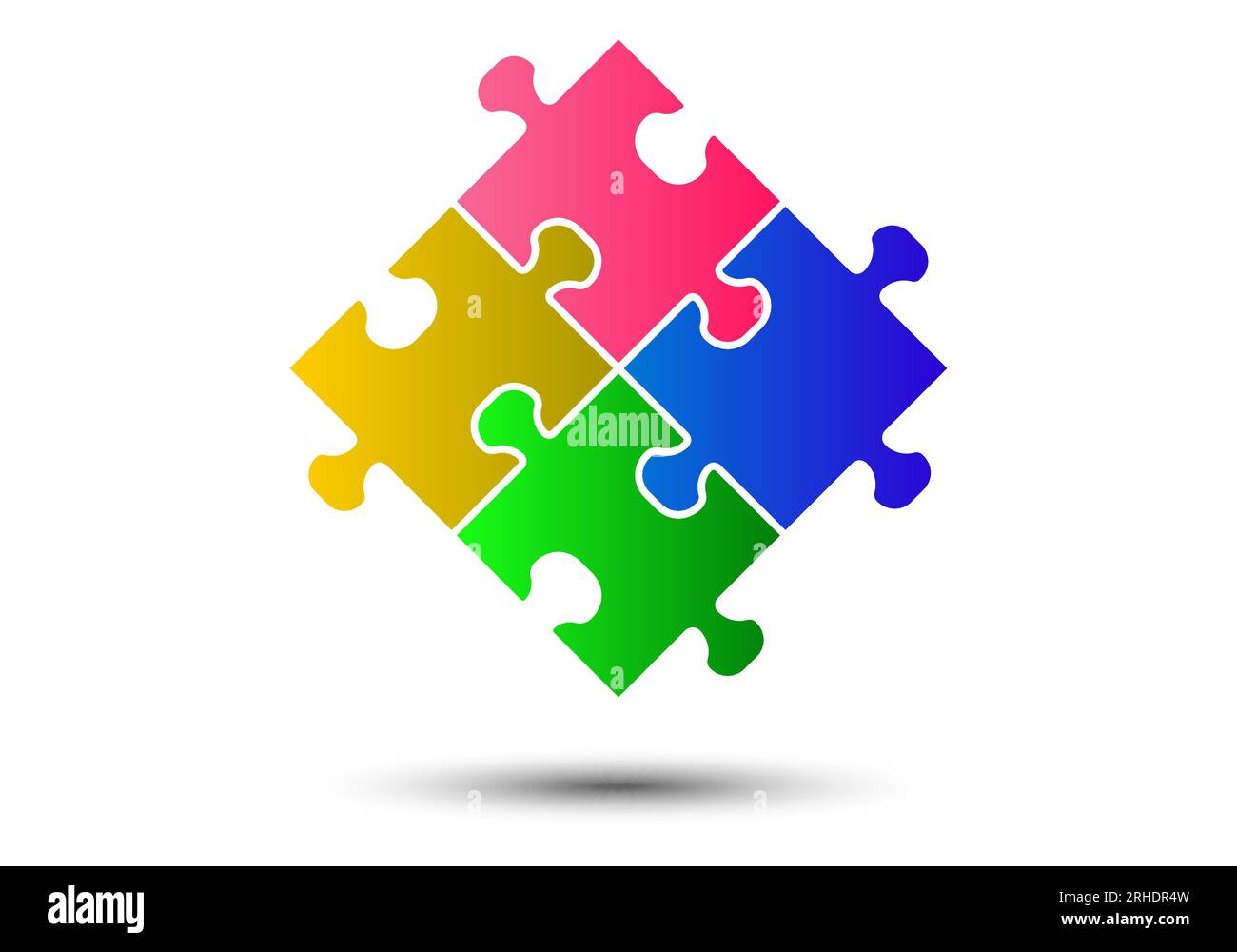 Puzzle pieces vector illustration isolated on white background.Puzzle pieces vector set. Separate puzzle pieces. Stock Vector