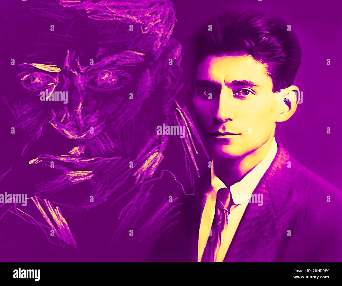Portrait of Franz Kafka, 1883 1924, Germanspeaking Bohemian novelist