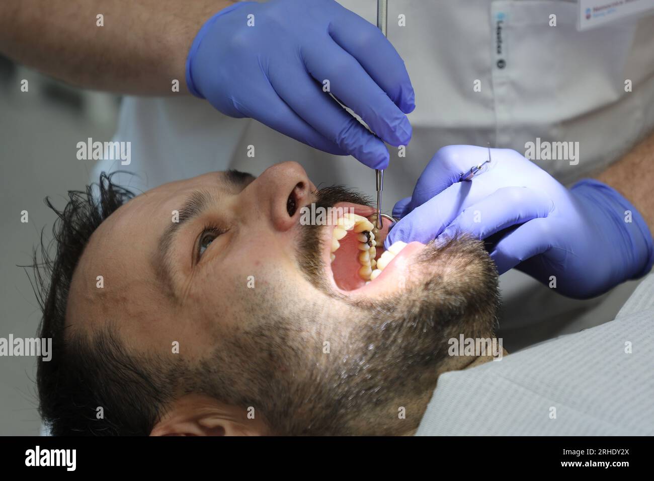 Dental check-up within the opening ceremony of the dental ambulance in Novy Jicin, Czech Republic, August 16, 2023. (CTK Photo/Petr Sznapka) Stock Photo