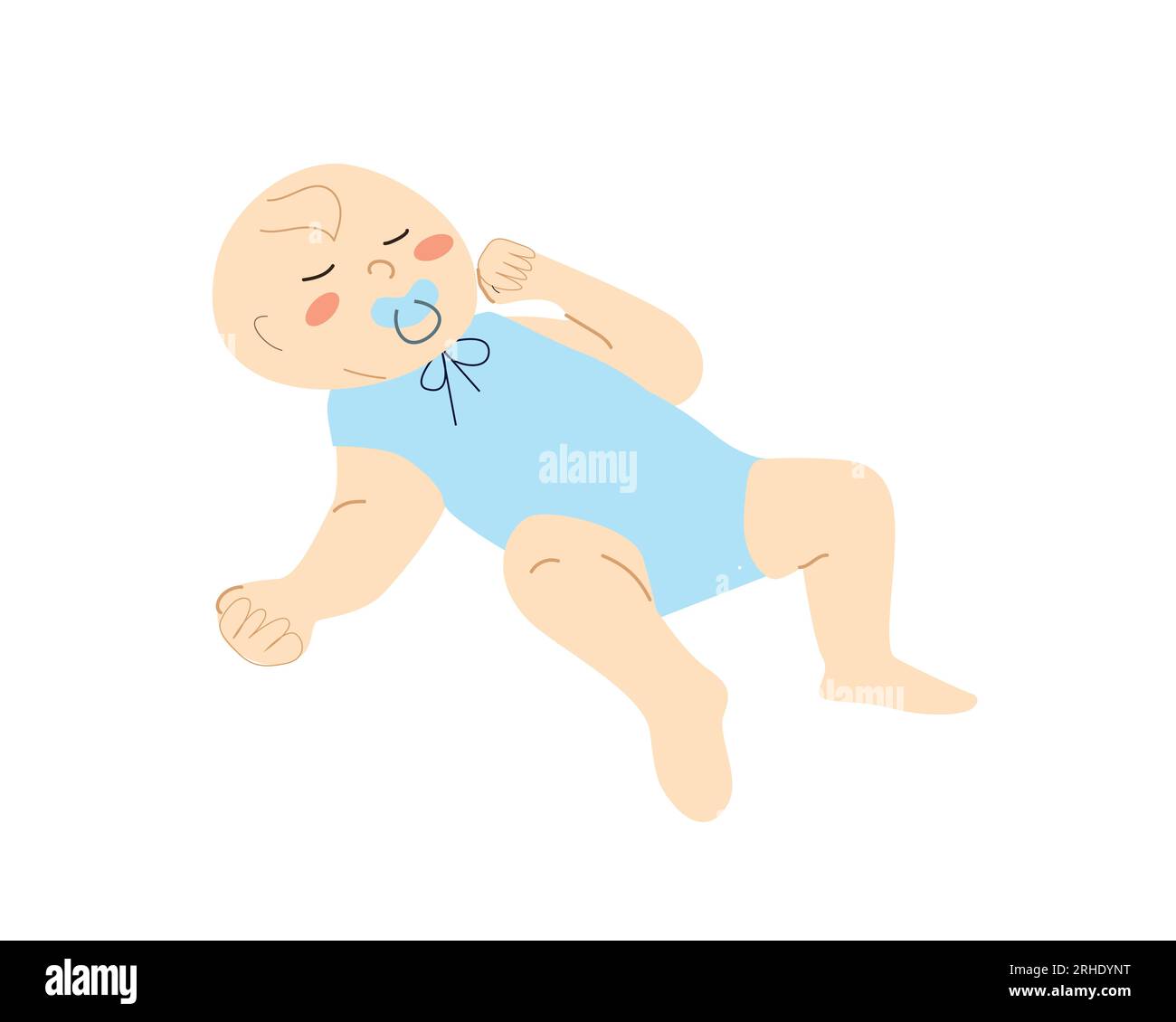 Sleeping newborn baby, little boy with pacifier Stock Vector Image