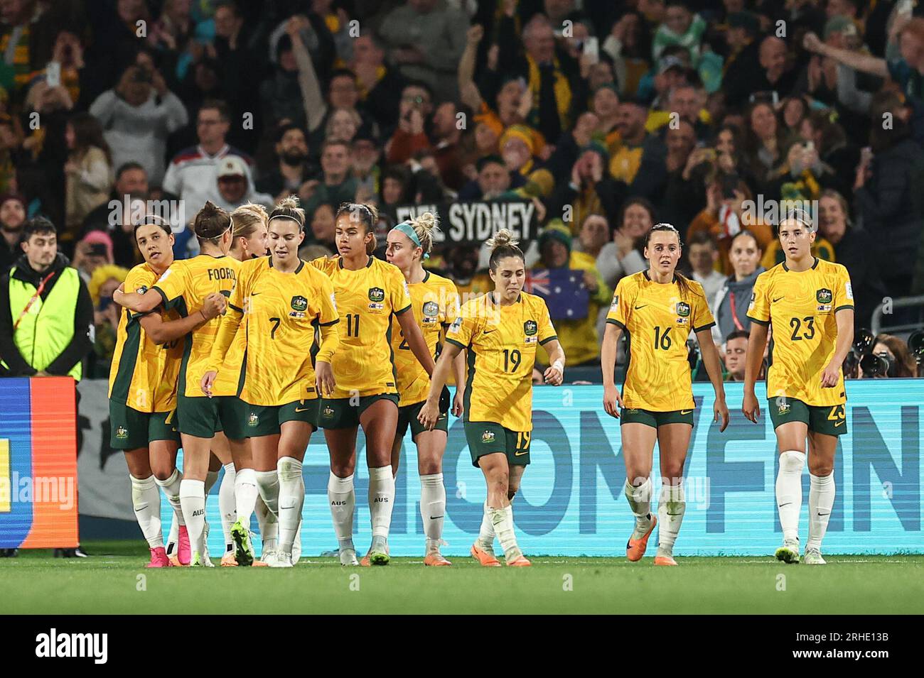 Sam Kerr 20 of Australia celebrates her goal to make it 11 during the