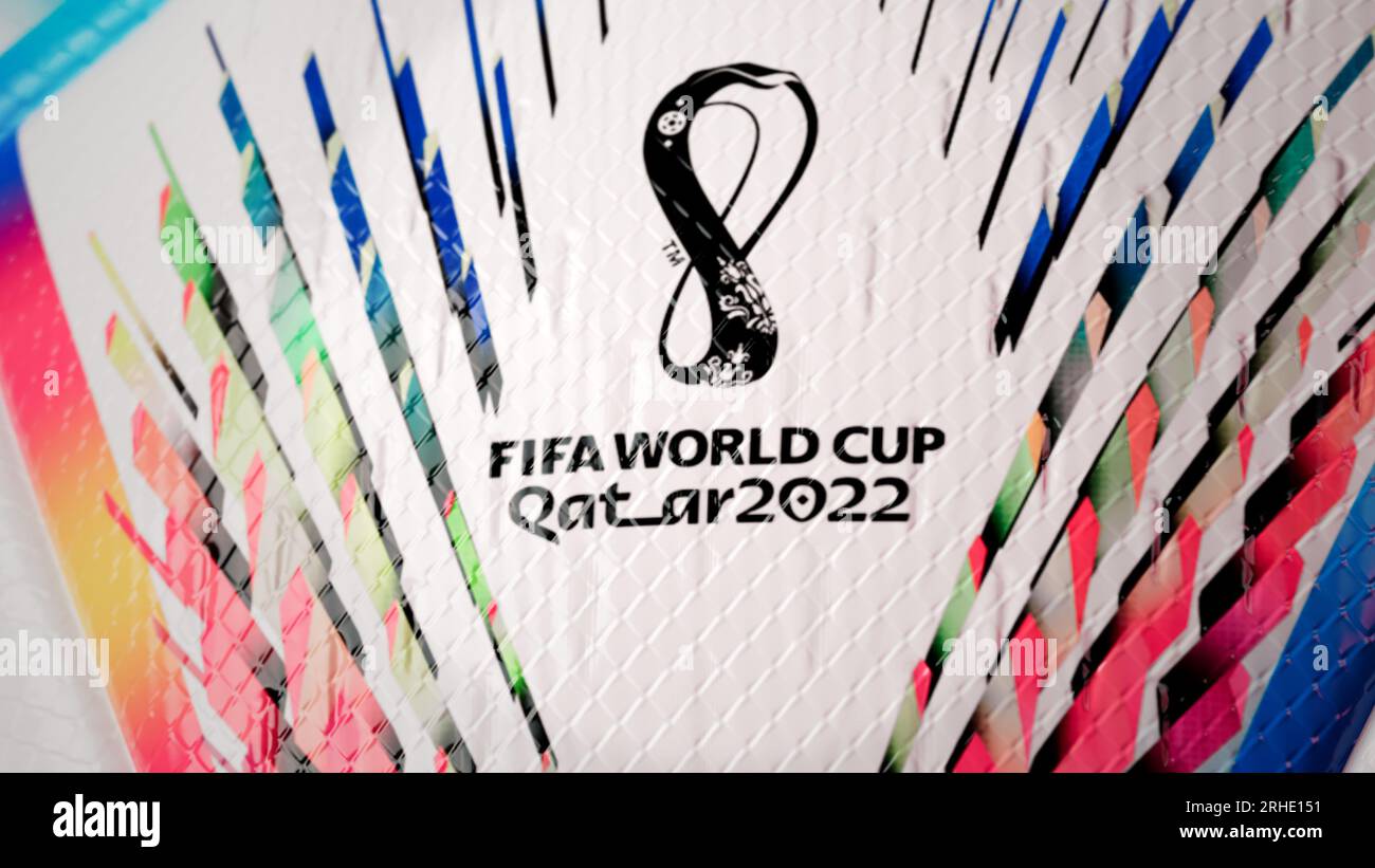 fifa world cup 2022 al riha ball close-up .football (soccer) ball Stock ...