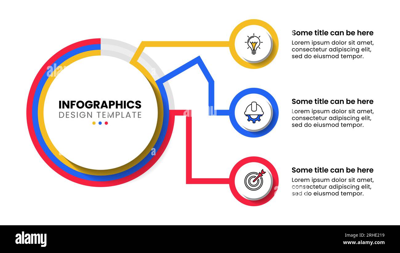 Infographic template with icons and 3 options or steps. Connected ...
