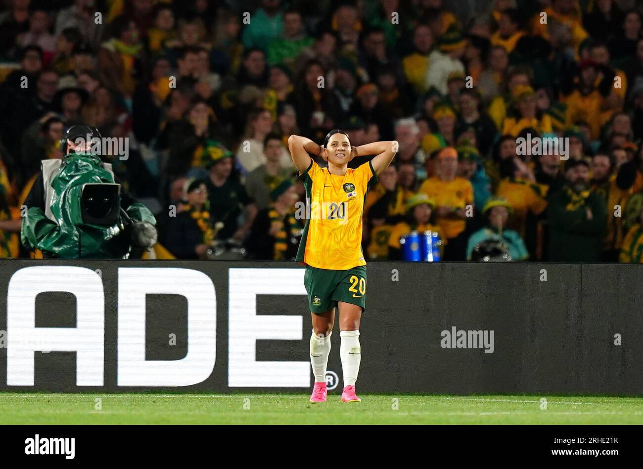 Australia's Sam Kerr reacts during the FIFA Women's World Cup semi